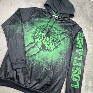 Excision Lost Lands 2021 Hoodie Mens Large Green Black Excellent Festival Merch